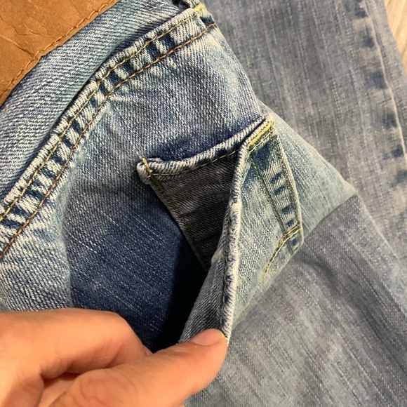 American Eagle Original Straight Distressed 100% Cotton Light Wash Jeans size 30 - Picture 4 of 16